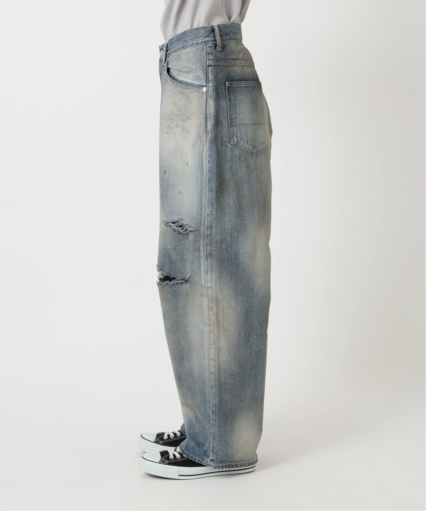 ANCELLM DAMAGE WIDE 5P DENIM PANTS アンセルム ANCELLM / アンセルム DAMAGE WIDE 5P DENIM PANTS（デニム