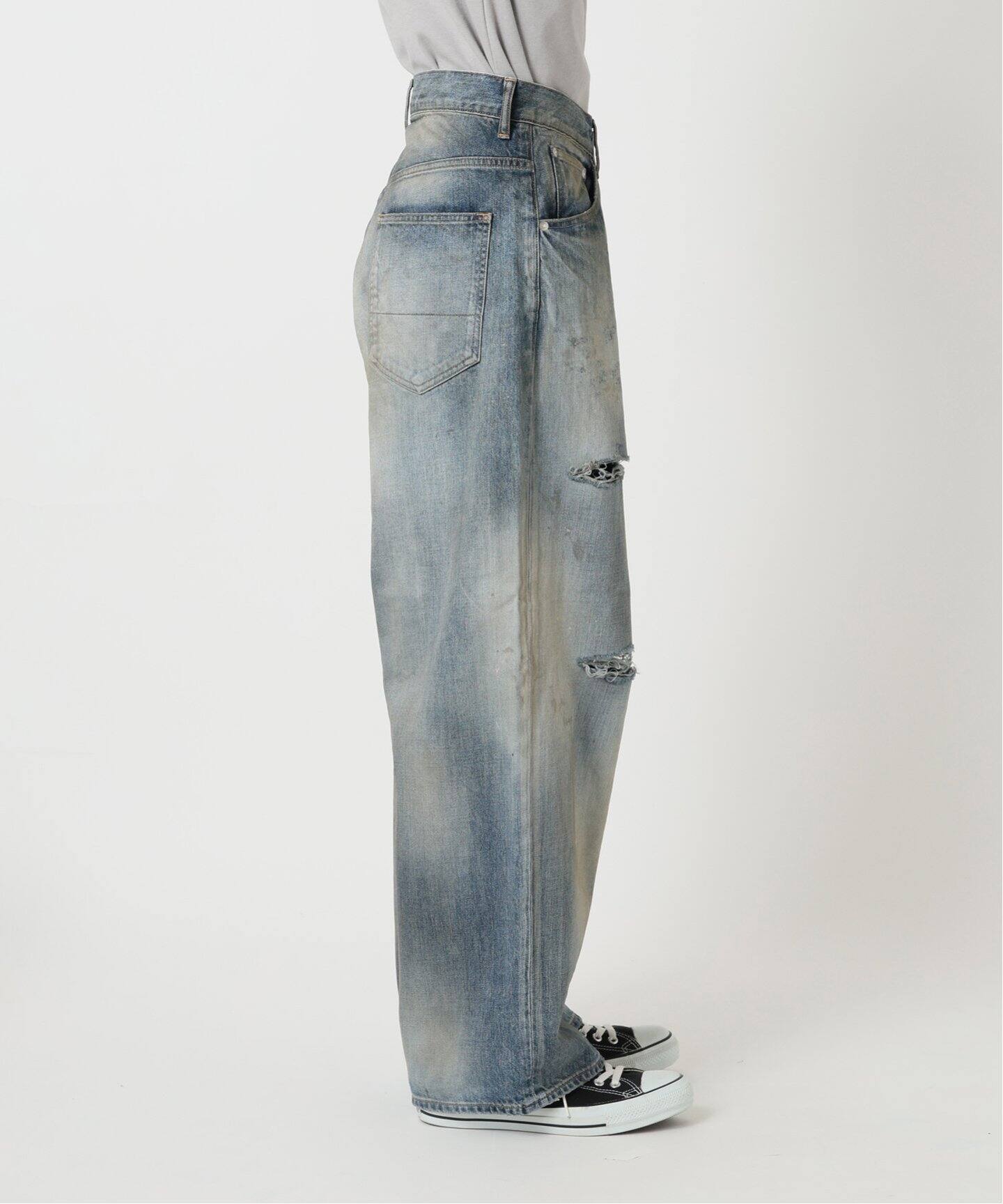 ANCELLM / アンセルム DAMAGE WIDE 5P DENIM PANTS（デニムパンツ 