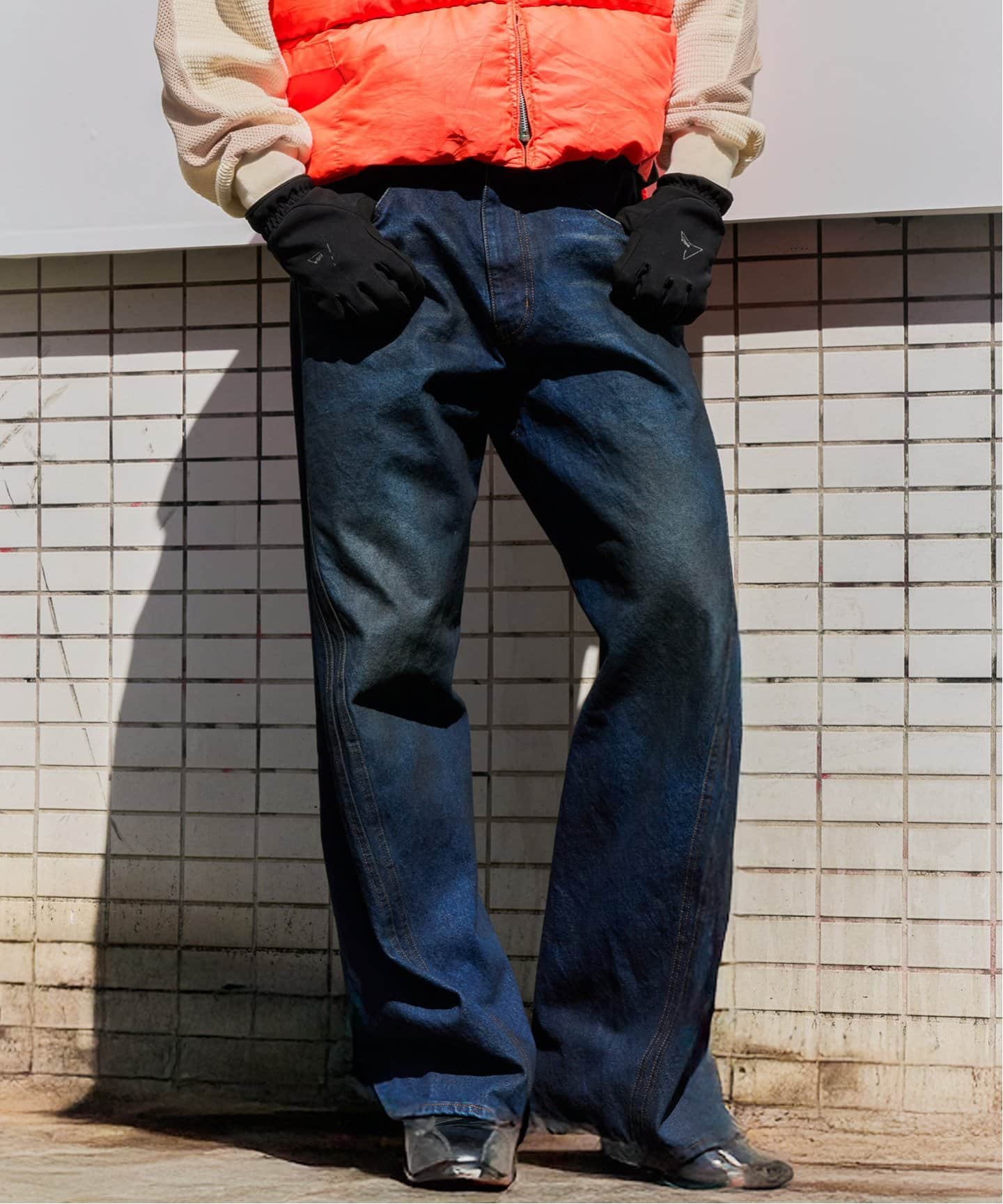 NVRFRGT × WISM別注 3D TWISTED WIDE LEG JEANS（デニムパンツ