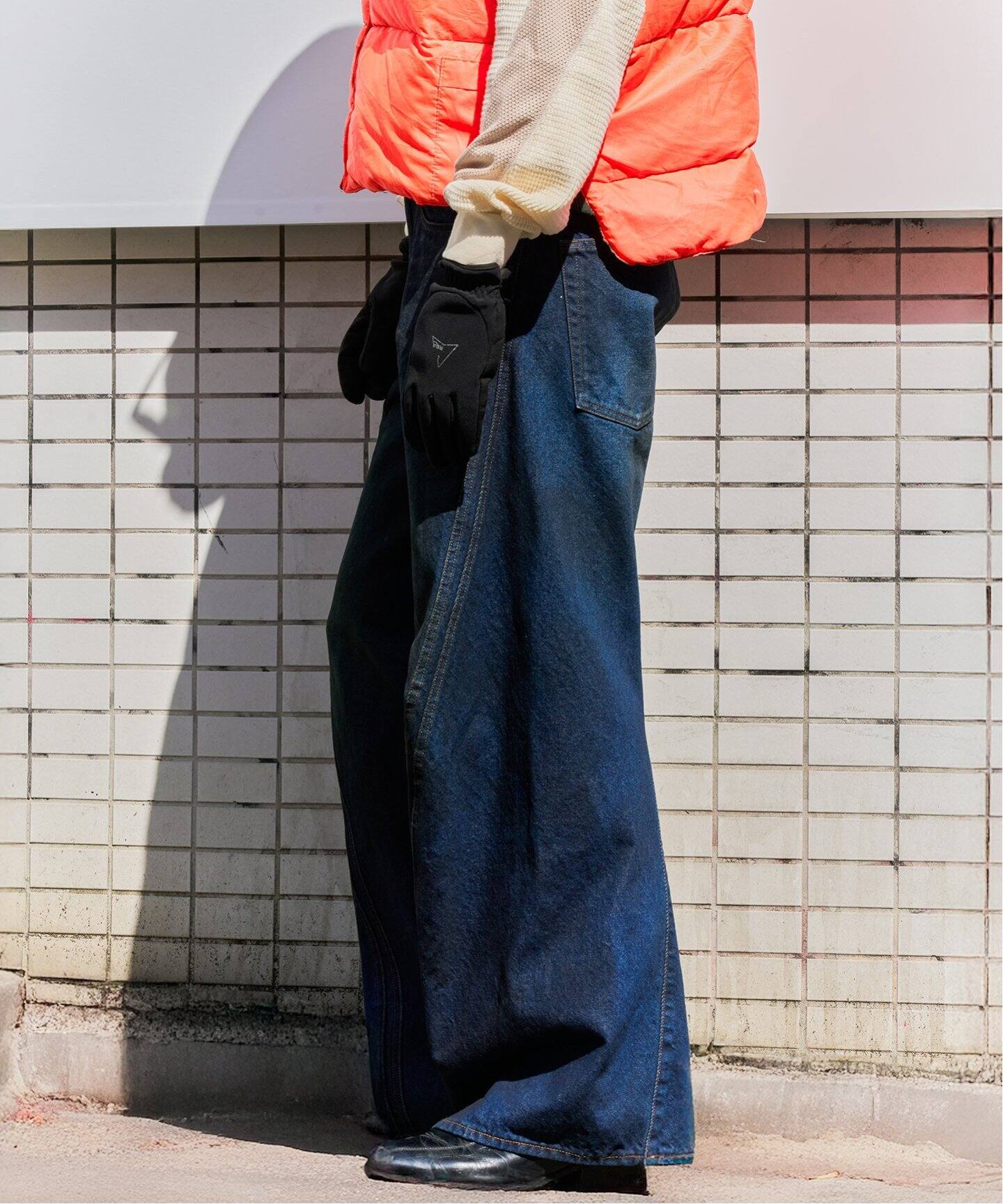 NVRFRGT × WISM別注 3D TWISTED WIDE LEG JEANS（デニムパンツ