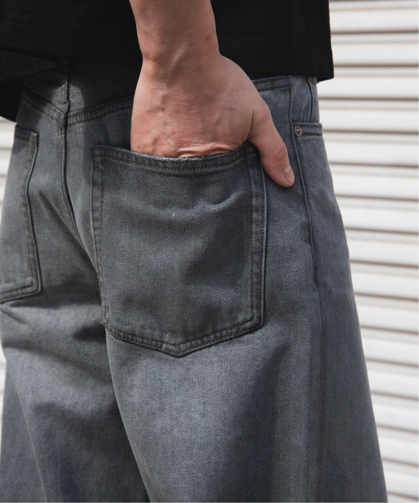 デニム キャノン 5ポケット フェード グレー染（デニムパンツ