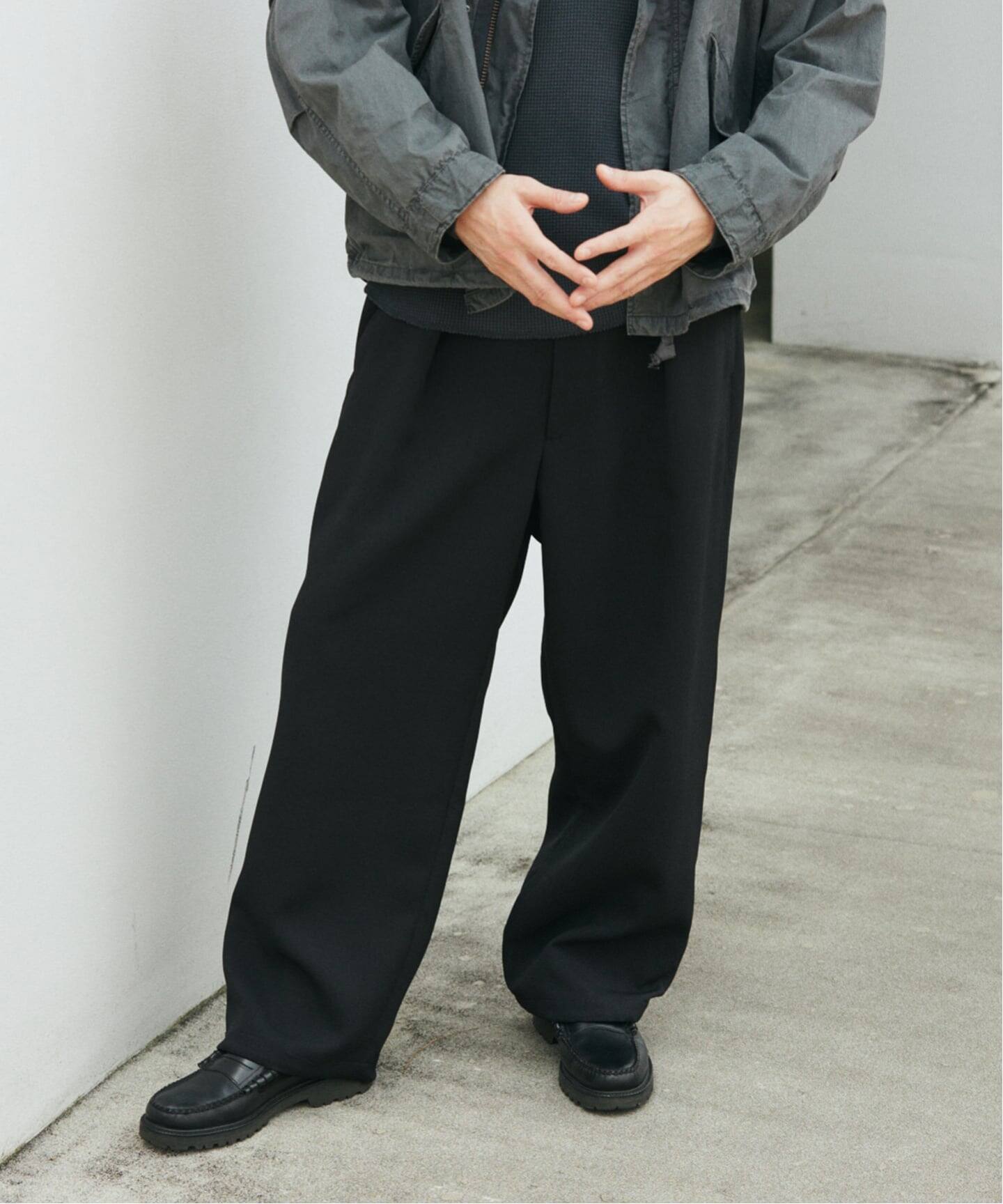 ジャーナルスタンダード◎ダブルクロススリムパンツ　40 ブラック ダブルクロススリムパンツ（スラックス）｜JOURNAL STANDARD