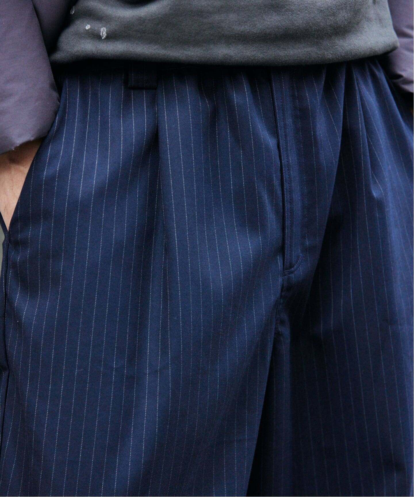 TR モダン ツイル ワイド スラックス / ストライプ / 無地（スラックス
