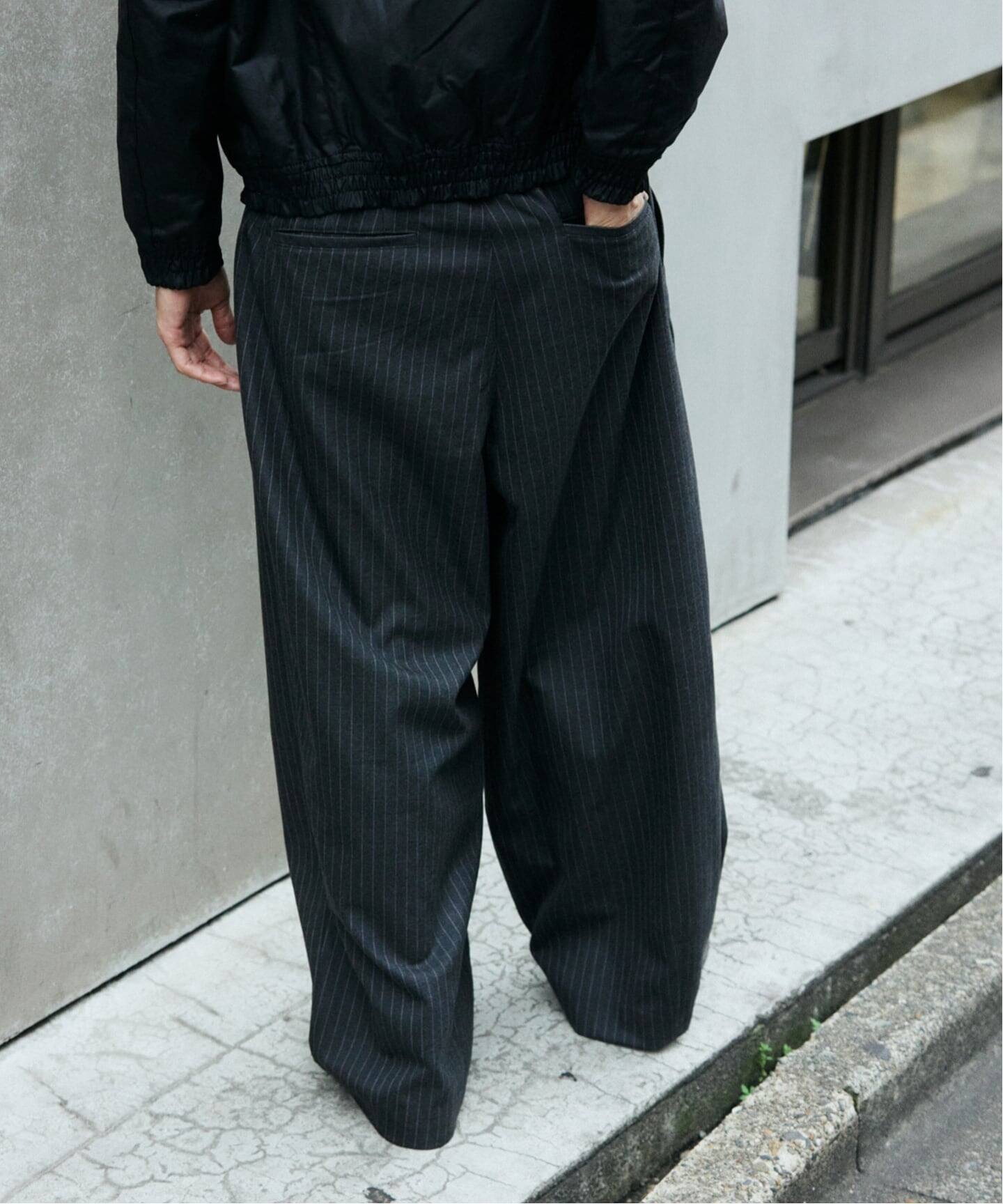 TR モダン ツイル ワイド スラックス / ストライプ / 無地（スラックス