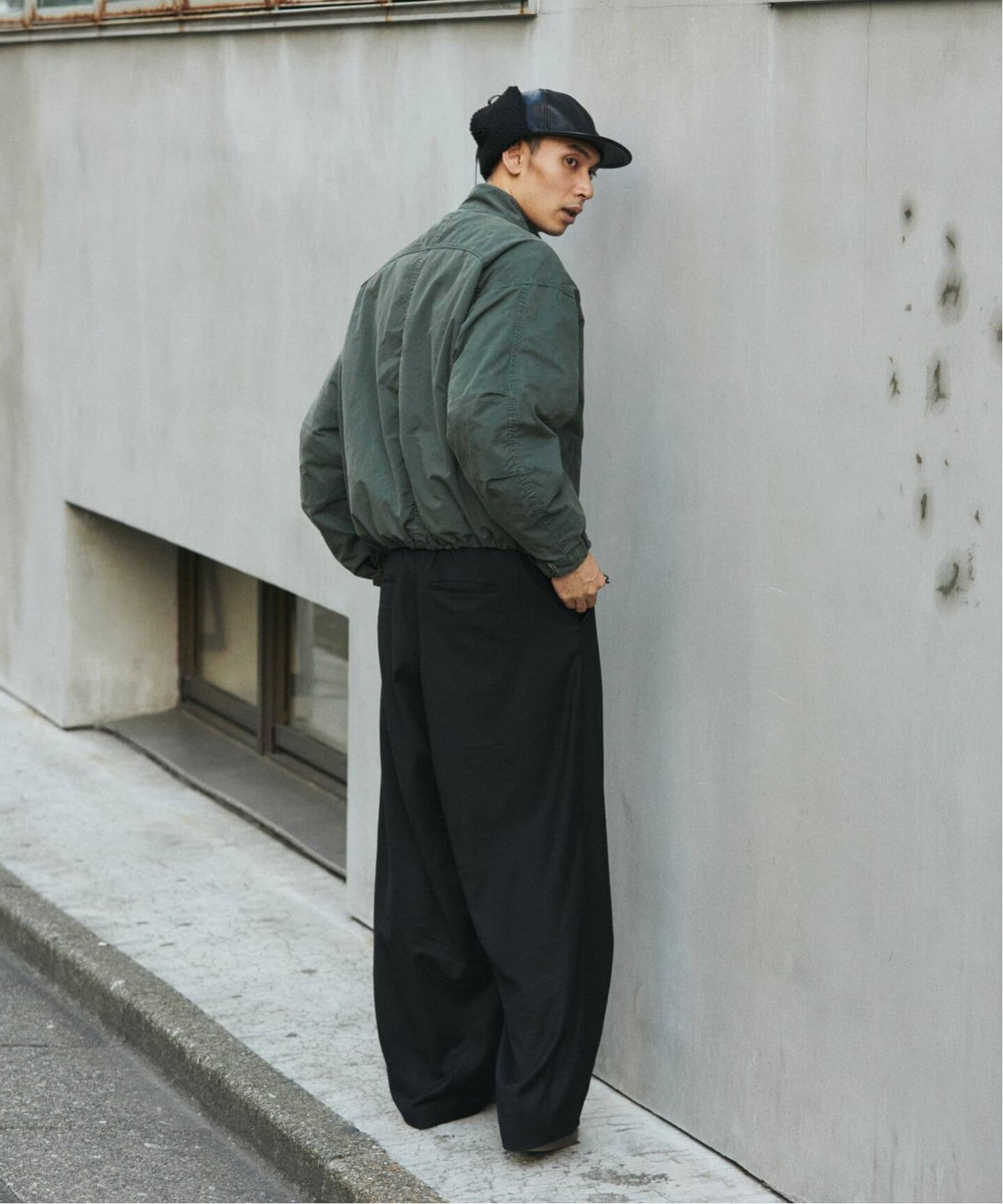 TR モダン ツイル ワイド スラックス / ストライプ / 無地（スラックス