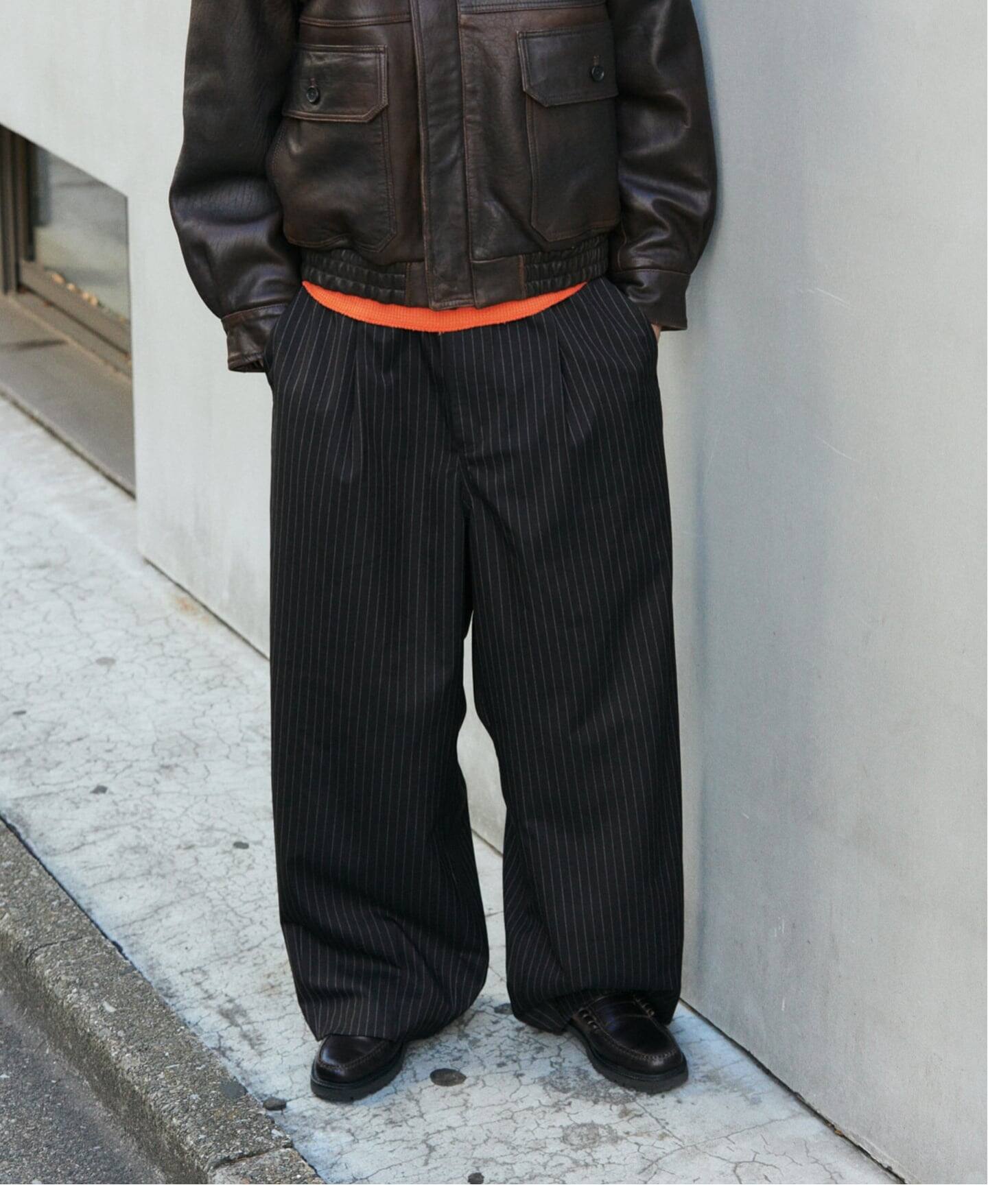 TR モダン ツイル ワイド ストライプ スラックス（スラックス