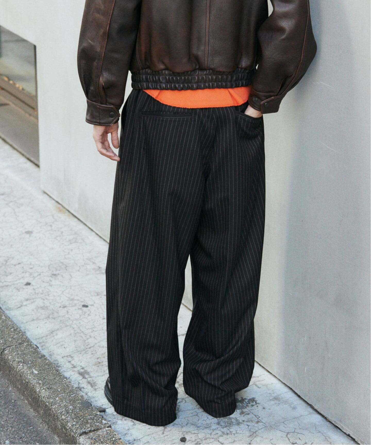 TR モダン ツイル ワイド ストライプ スラックス（スラックス