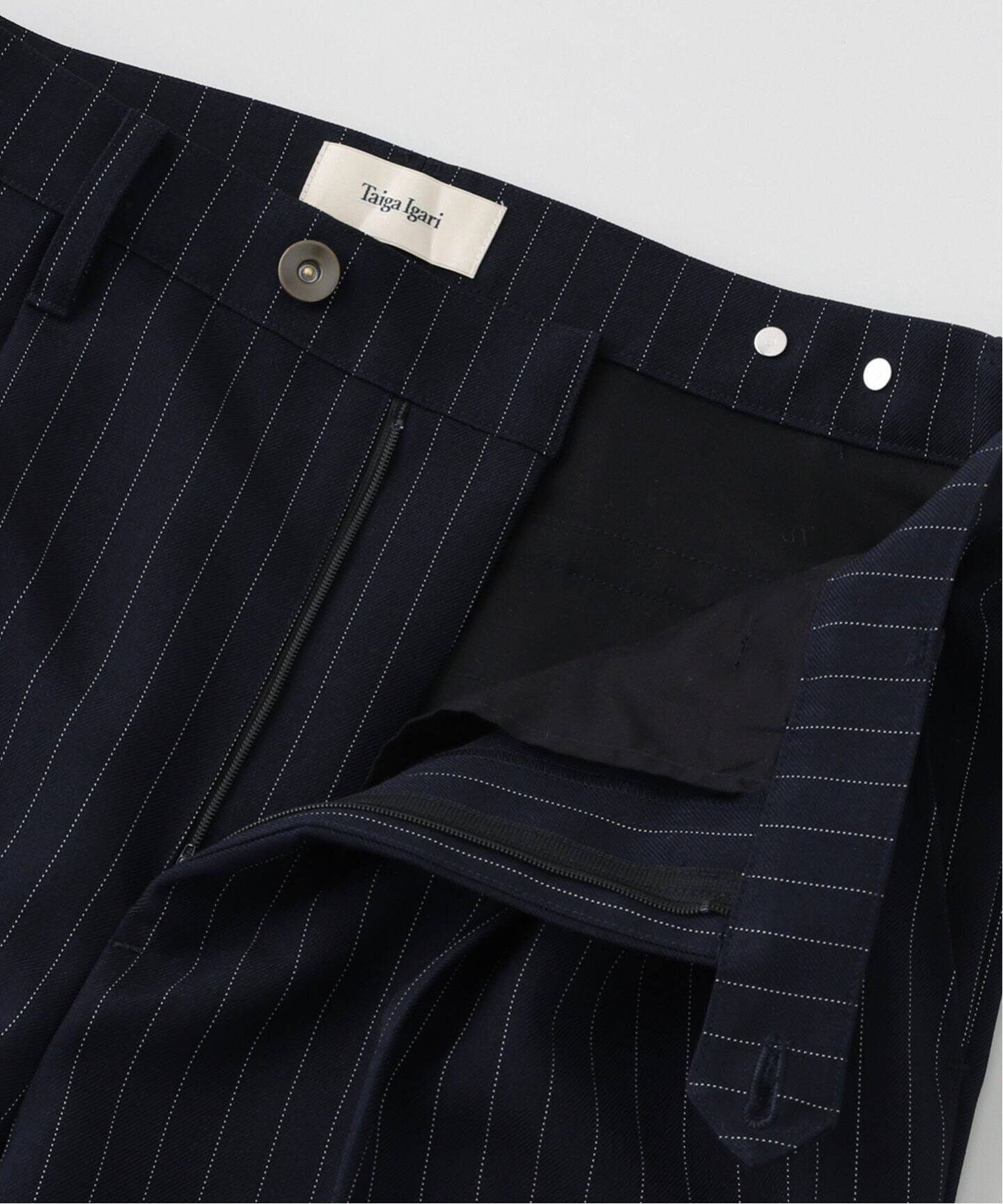 Taiga Igari / タイガイガリ】 Dress Stripe Two Pleats PT 