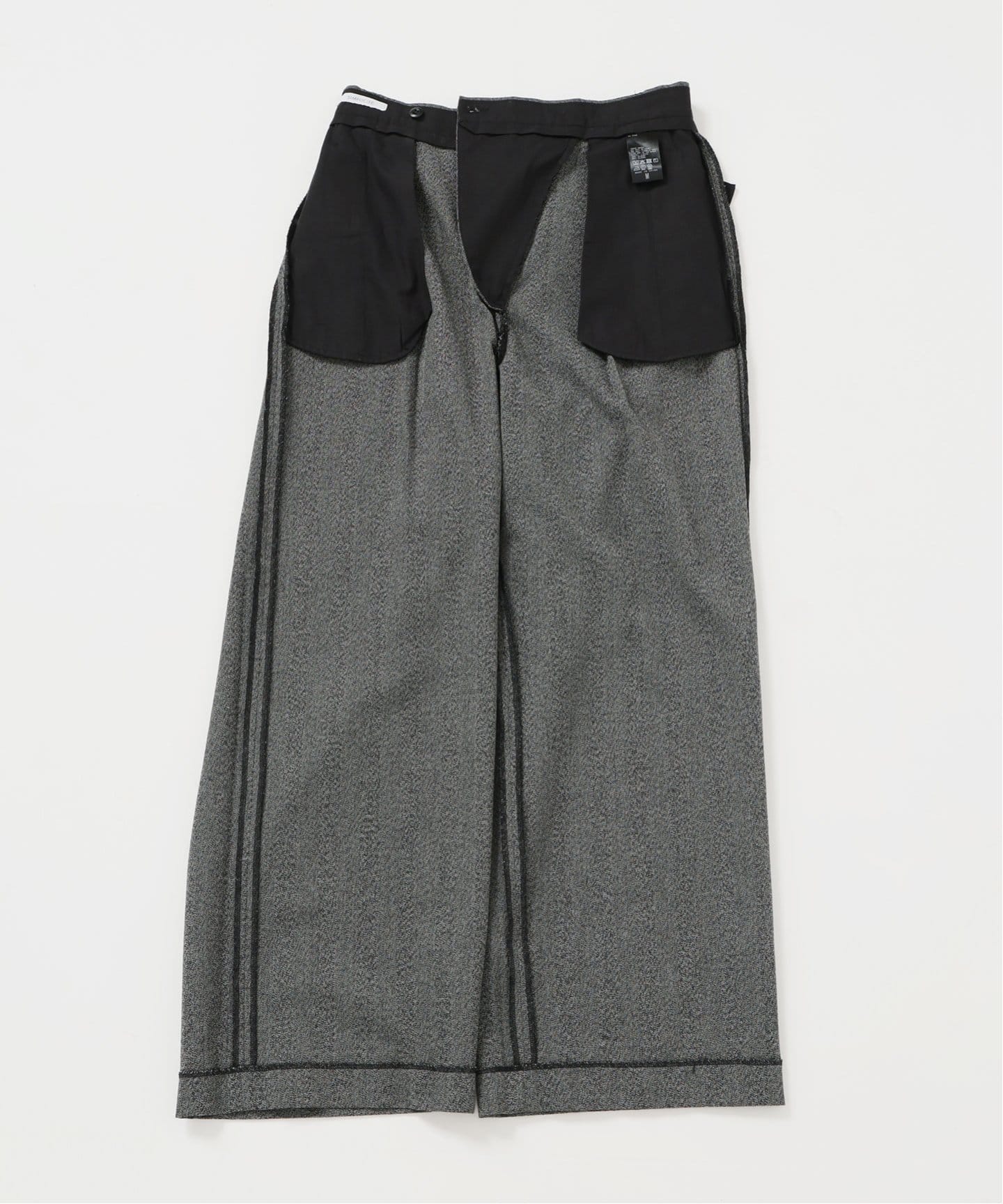 ウォッシャブル / リネンライクツイードアシメラップタックパンツ