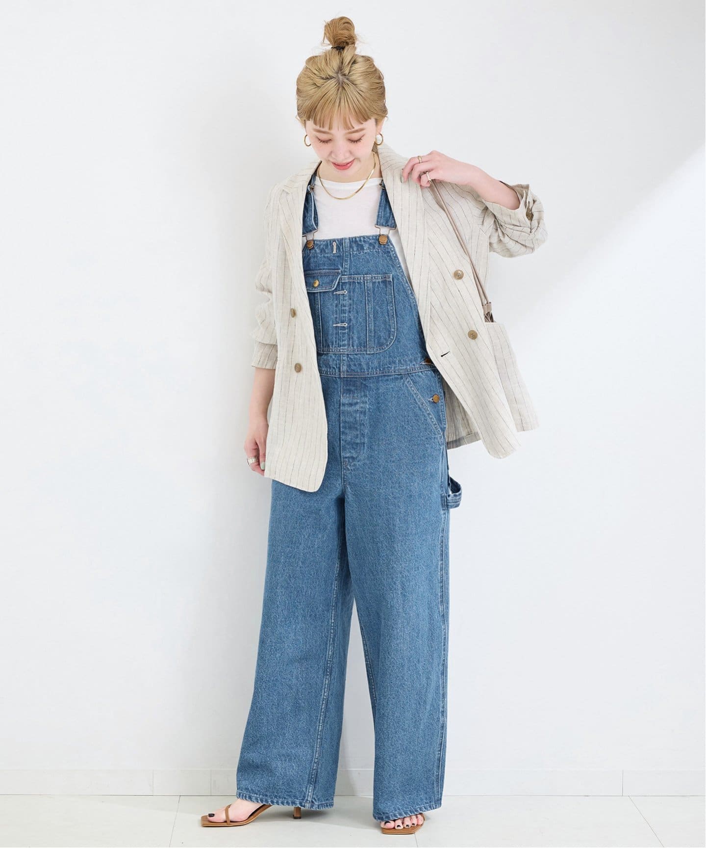 美品　ドゥロワー　スラブフレスコサロペット 美品 ドゥロワー スラブフレスコサロペット
