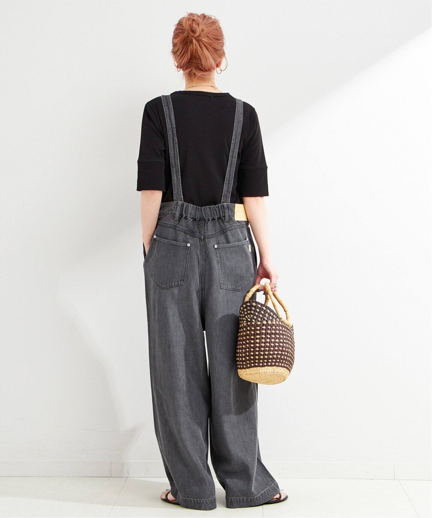 追加》【WEB限定】DU JOUR/デュ ジュール V NECK JEAN SALOPETTE