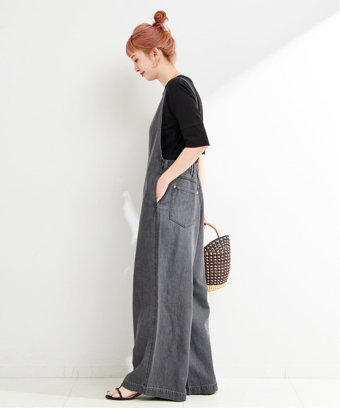 B.C STOCK デュ ジュール V NECK JEAN SALOPETTE B.C STOCK｜DU JOUR/デュ ジュール V NECK JEAN SALOPETTE
