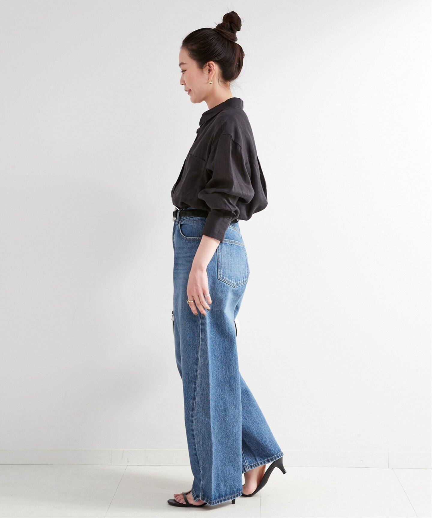 DU J OUR バレルバギージーンズ 38 ブルー 追加2》【WEB限定】ウォッシャブル / DU JOUR/デュ ジュール