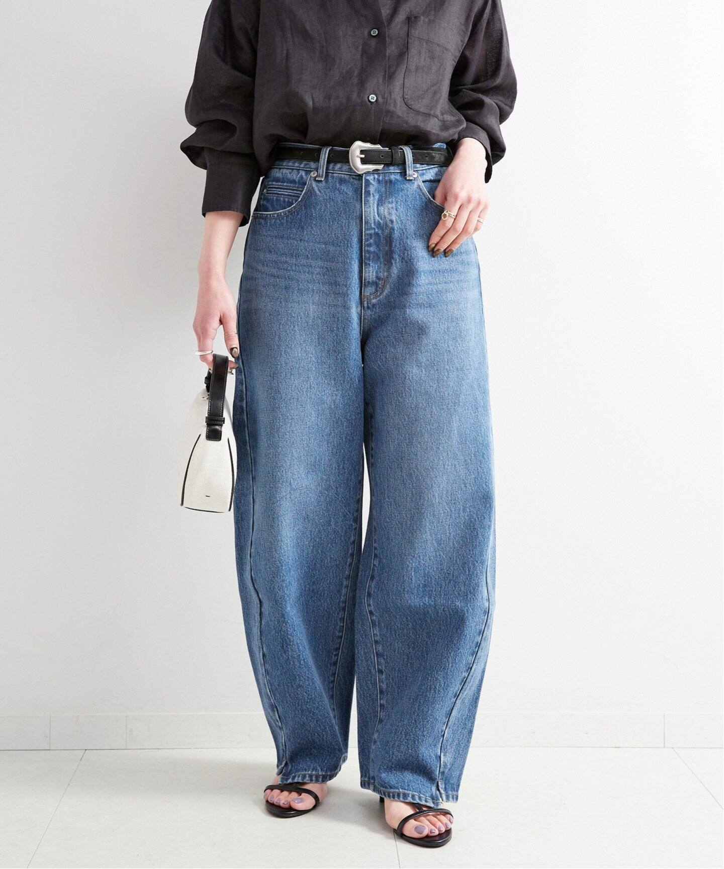 DU J OUR バレルバギージーンズ 38 ブルー 追加2》【WEB限定】ウォッシャブル / DU JOUR/デュ ジュール