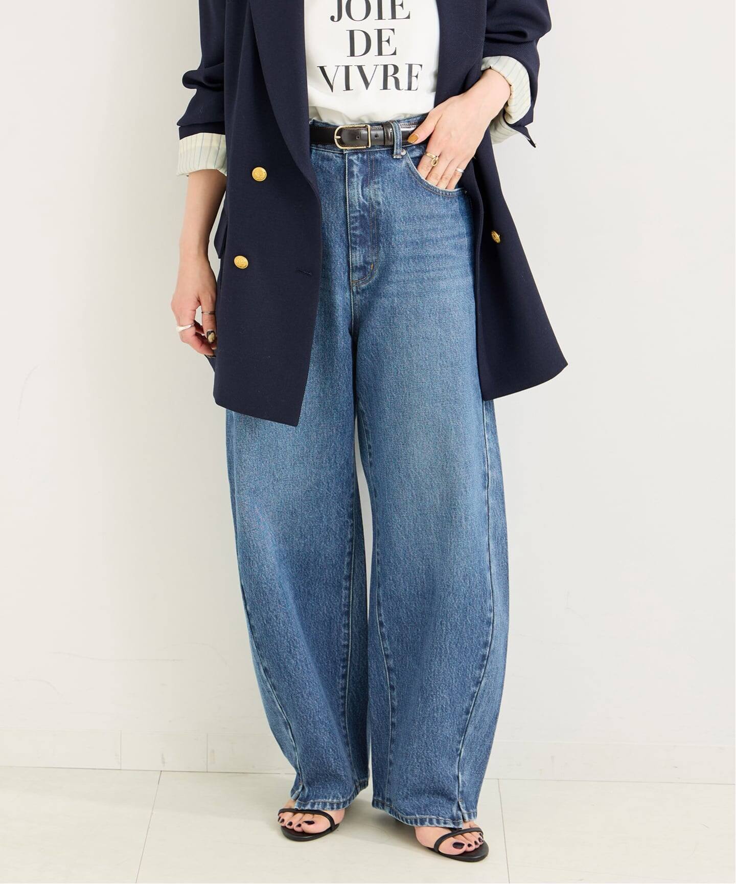 追加5》ウォッシャブル / DU JOUR/デュ ジュール BARREL BAGGY JEAN