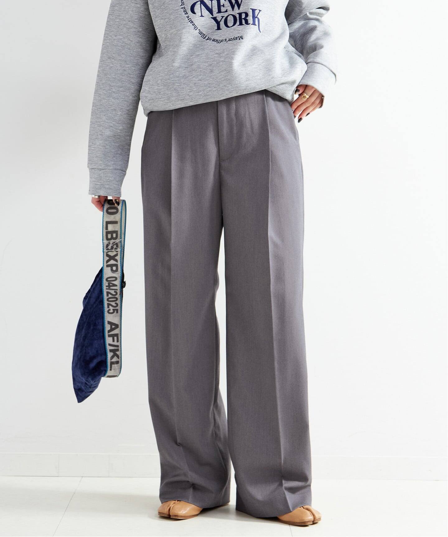 手洗い可 / 吸湿発熱 / ウースティッドウールライクトラウザー