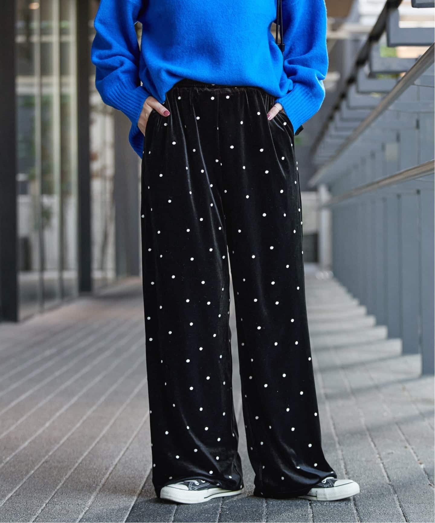 liten 柄ベロアパンツ　beige×black 新品未使用 予約》【WEB限定】手洗い可 / ベロアドット刺繍パンツ（その他