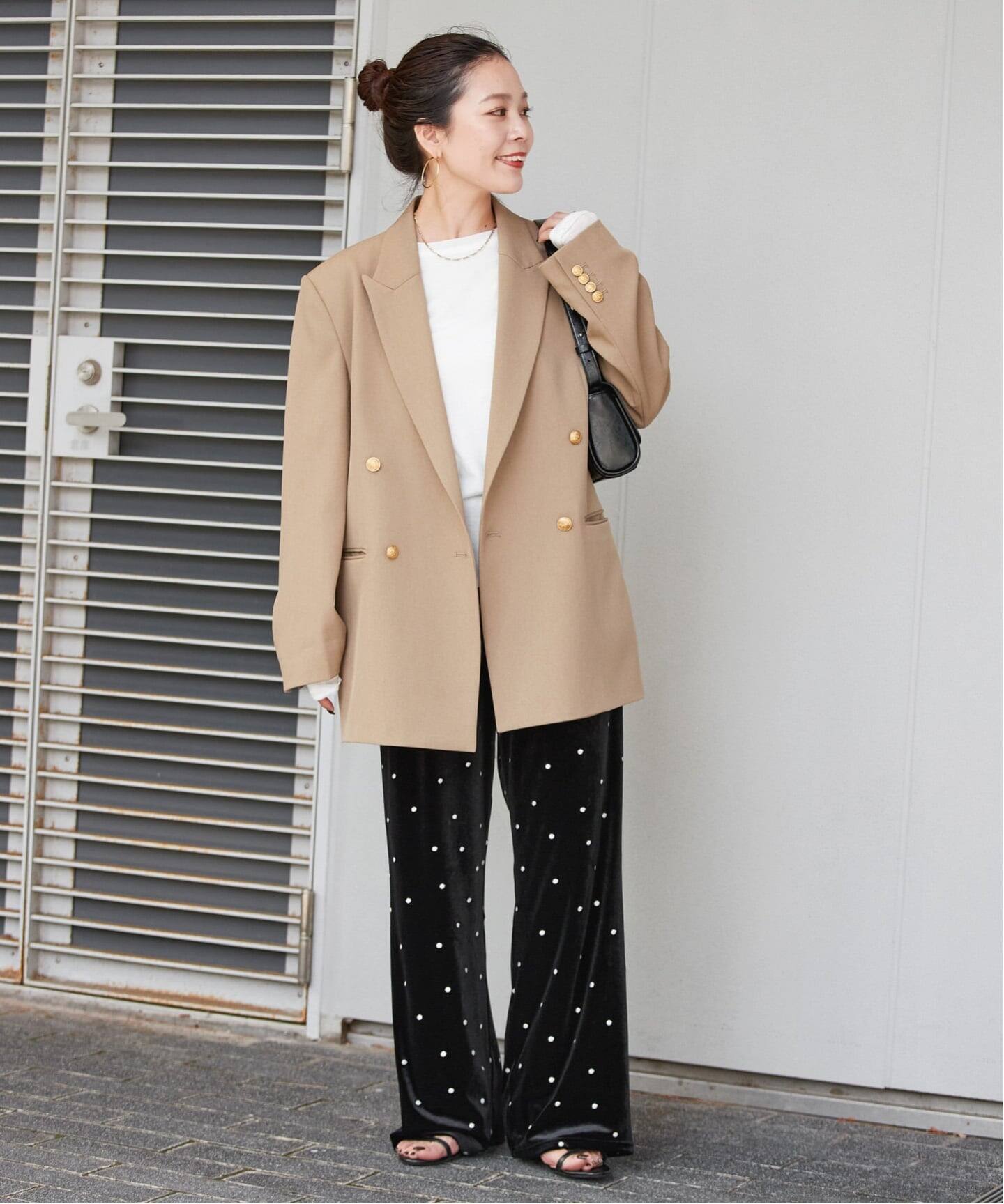 WEB限定】手洗い可 / ベロアドット刺繍パンツ（その他パンツ）｜B.C