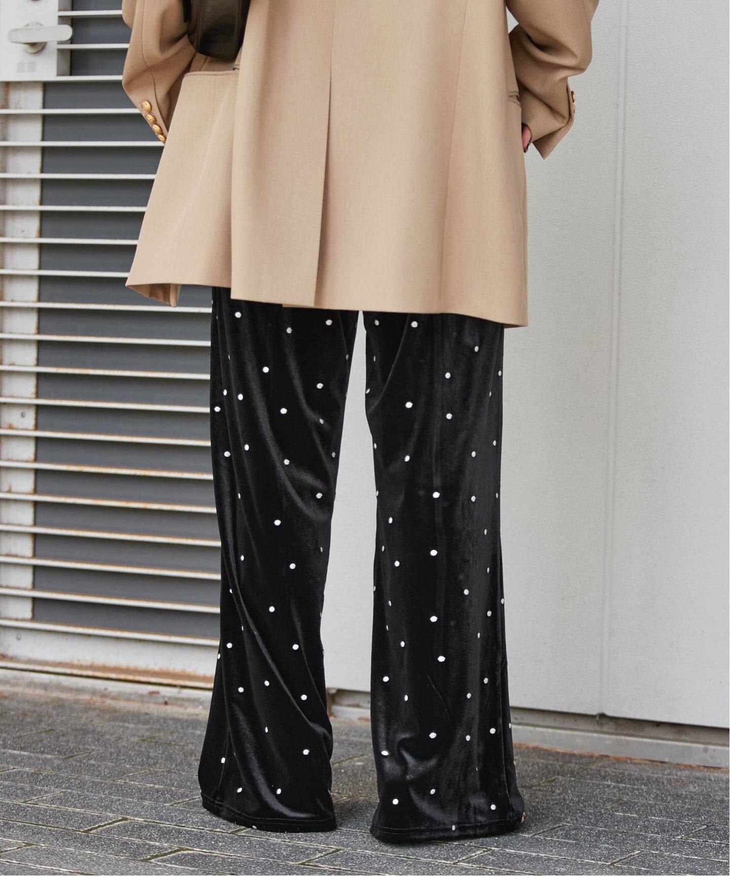 予約》【WEB限定】手洗い可 / ベロアドット刺繍パンツ（その他