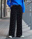 【WEB限定】手洗い可 / ベロアドット刺繍パンツ