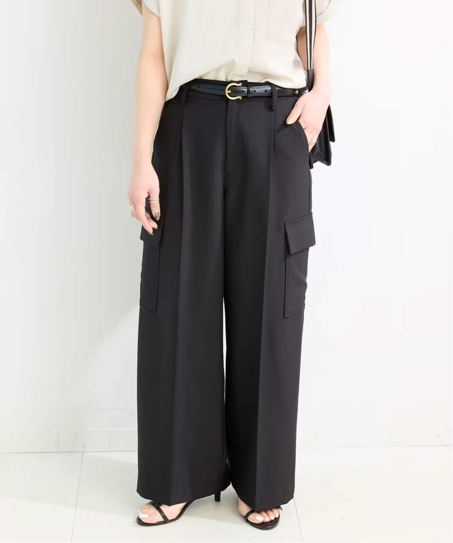 B.C STOCK　カーゴパンツ B.C STOCK カーゴパンツ コットンナイロン ベル ワイドカーゴ