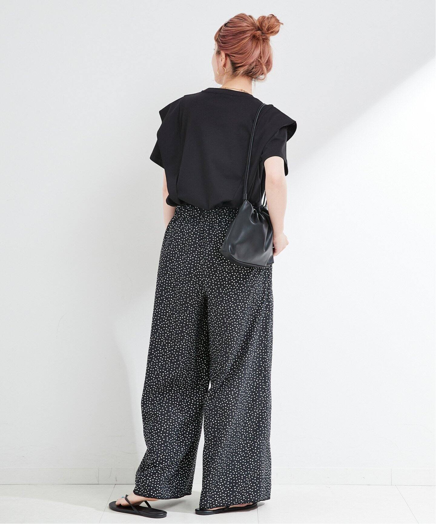 ウォッシャブル / ドットプリントタックイージーパンツ（その他