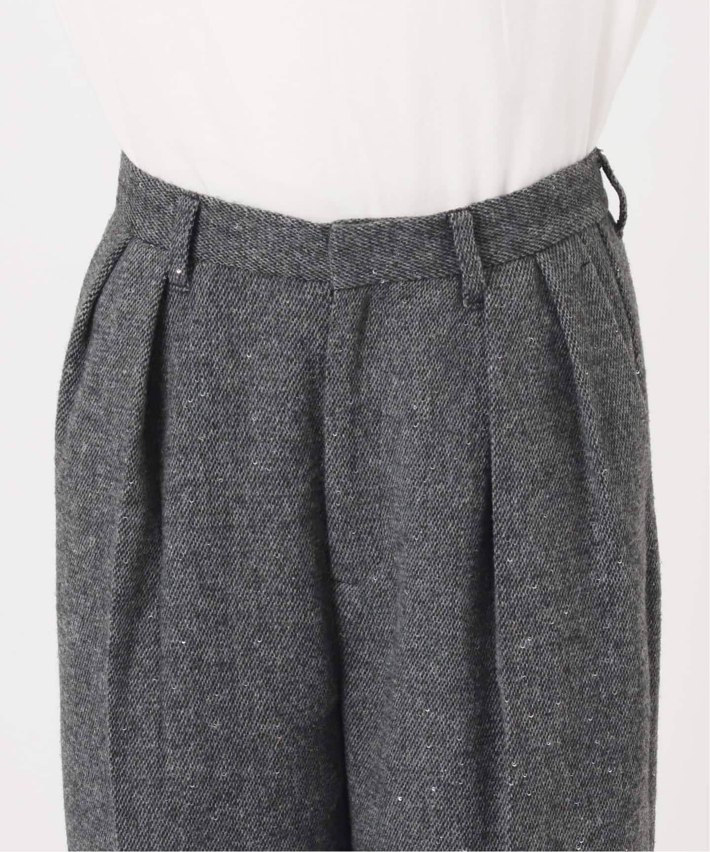 saint laurent paris スパンコールツイードスラックス saint laurent paris スパンコールツイードスラックス - パンツ高価