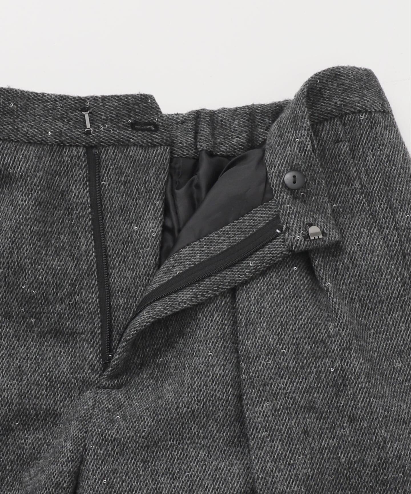 手洗い可 / スパンコールツイードタックワイドパンツ（スラックス