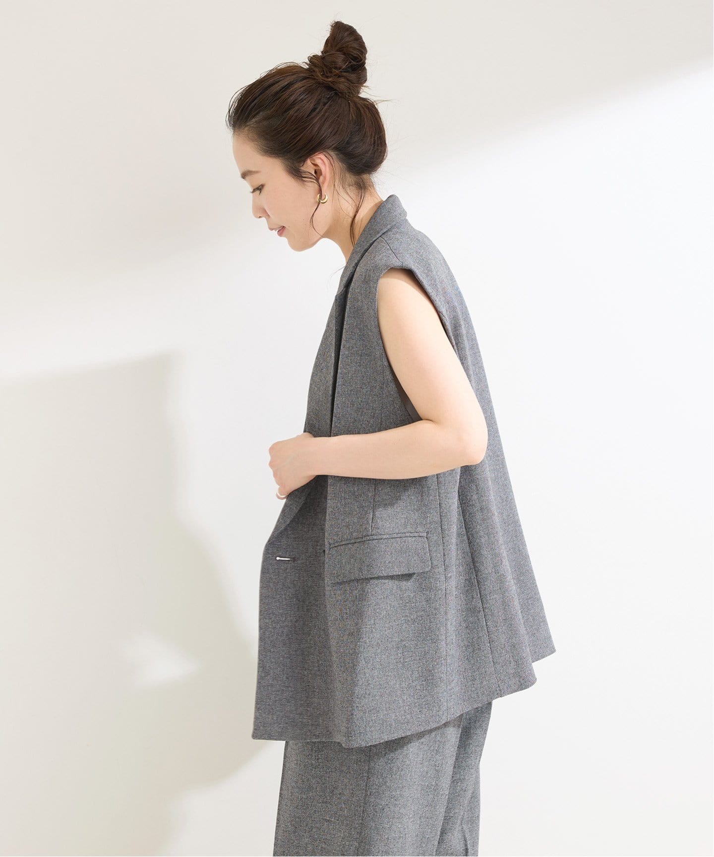 パンツ ジレ+2タックパンツセット レディース B.C STOCK（ベーセーストック）の「ジレ+2タックパンツセット