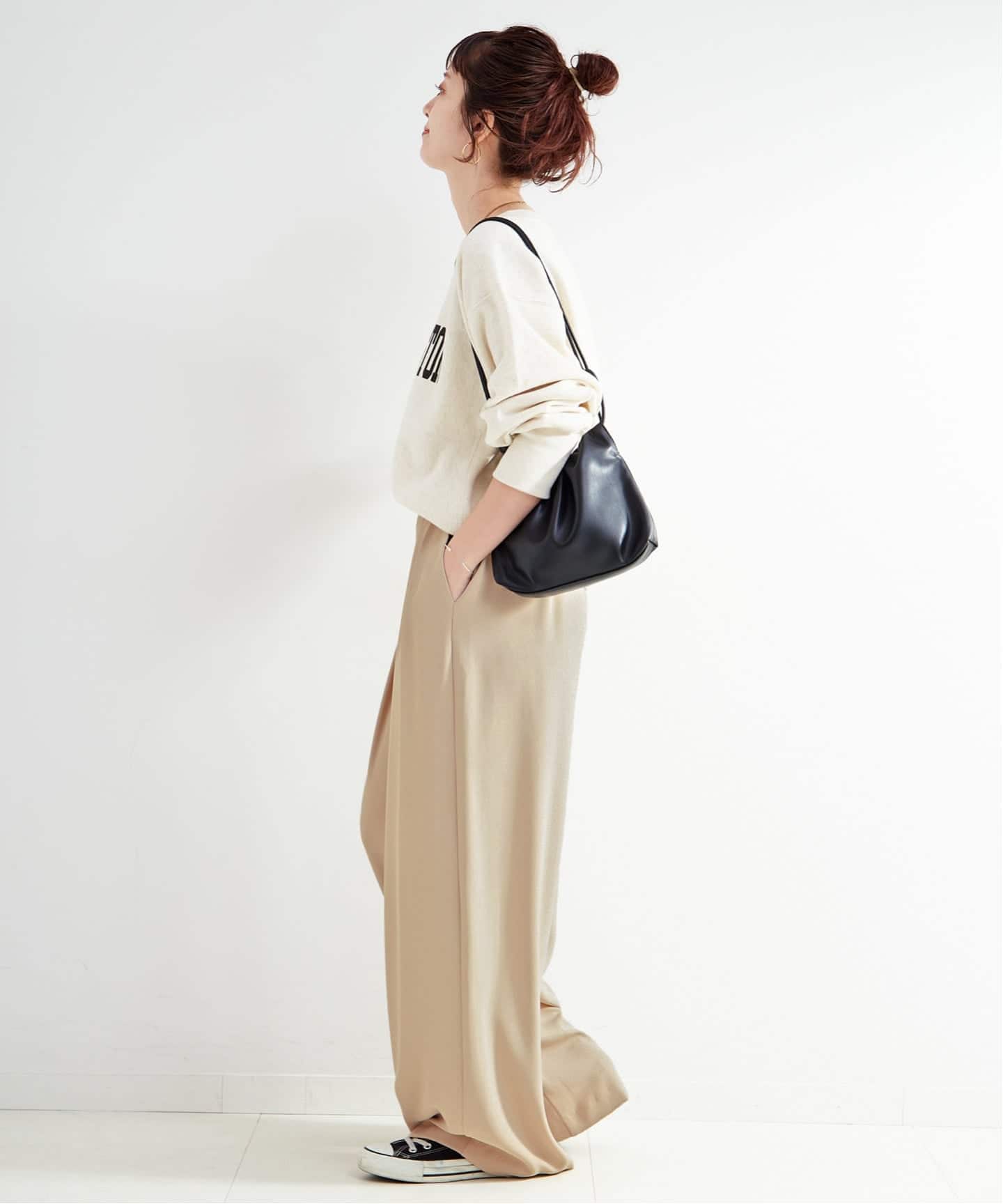 追加3》【WEB限定】ウォッシャブル / タックワイドパンツ（スラックス