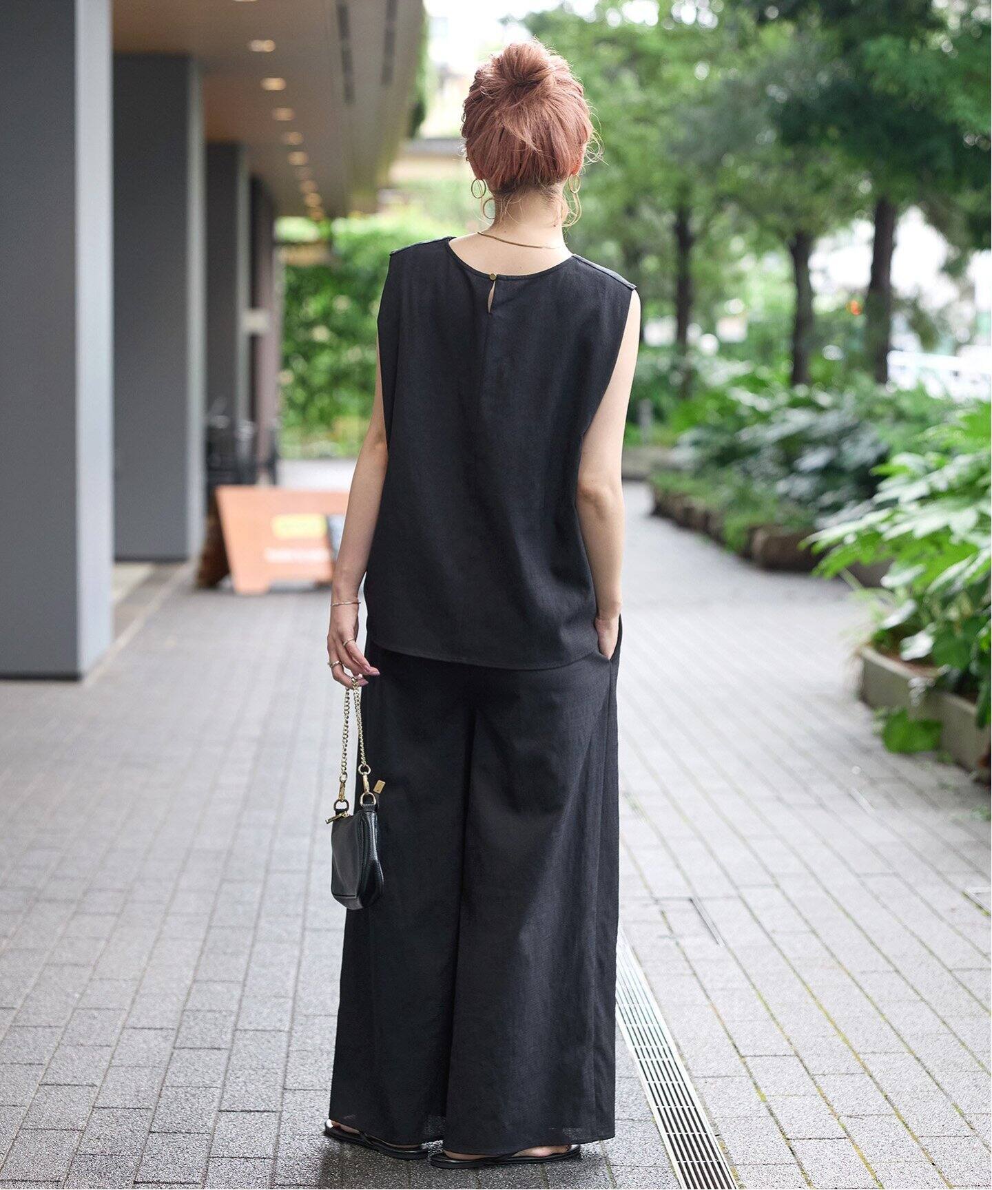 2点セット》ウォッシャブル / リネンライクセットアップ（つなぎ