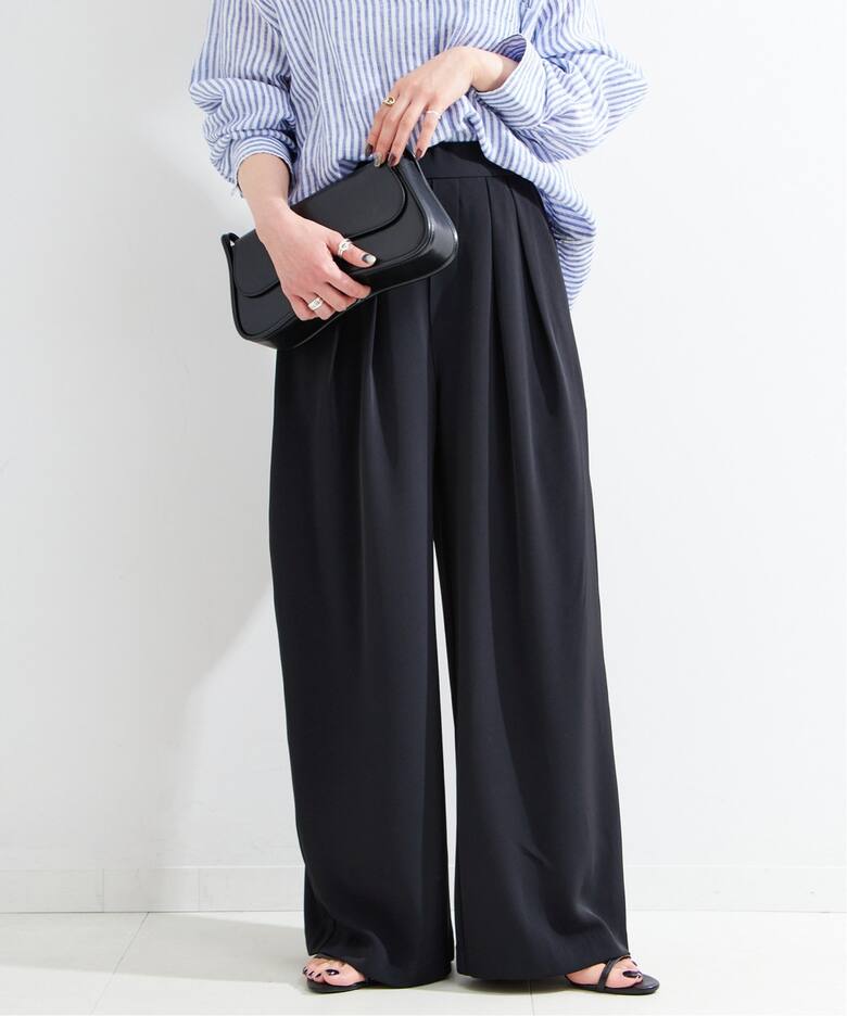 予約》【WEB限定】ウォッシャブル / タックワイドパンツ（スラックス  