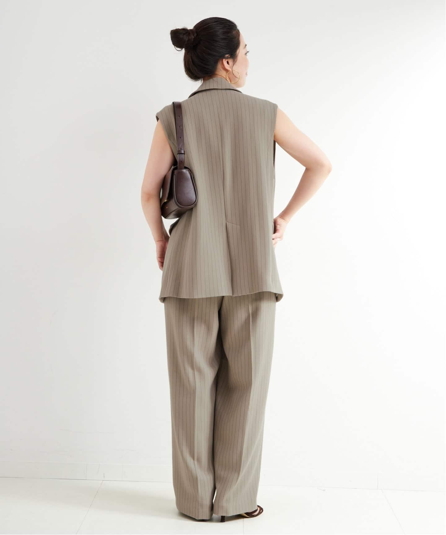 パンツ ジレ+2タックパンツセット レディース B.C STOCK｜《予約》《2点セット》手洗い可 / ジレ+2タック