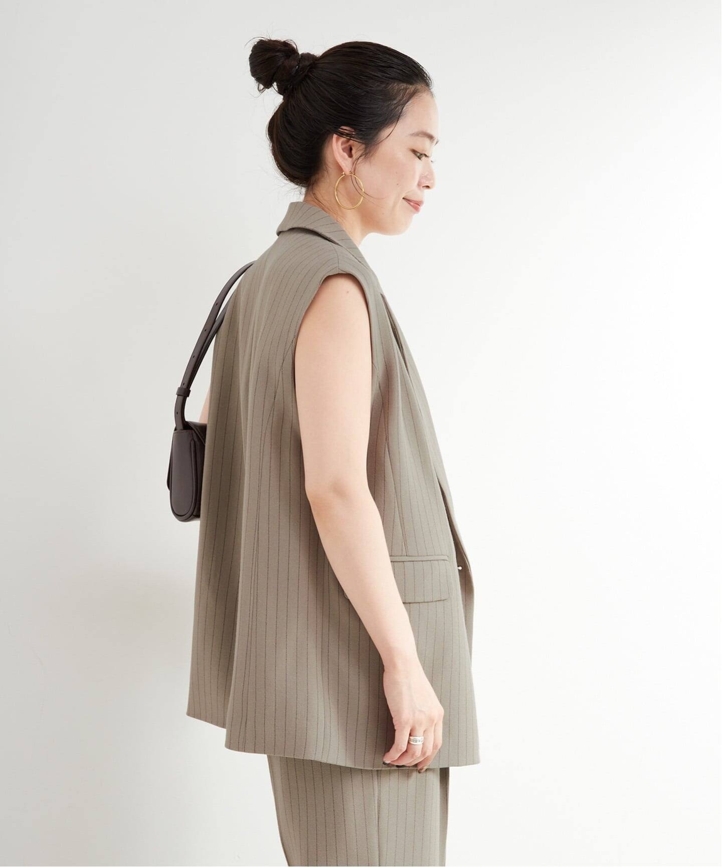 パンツ ジレ+2タックパンツセット レディース B.C STOCK｜《予約》《2点セット》手洗い可 / ジレ+2タック