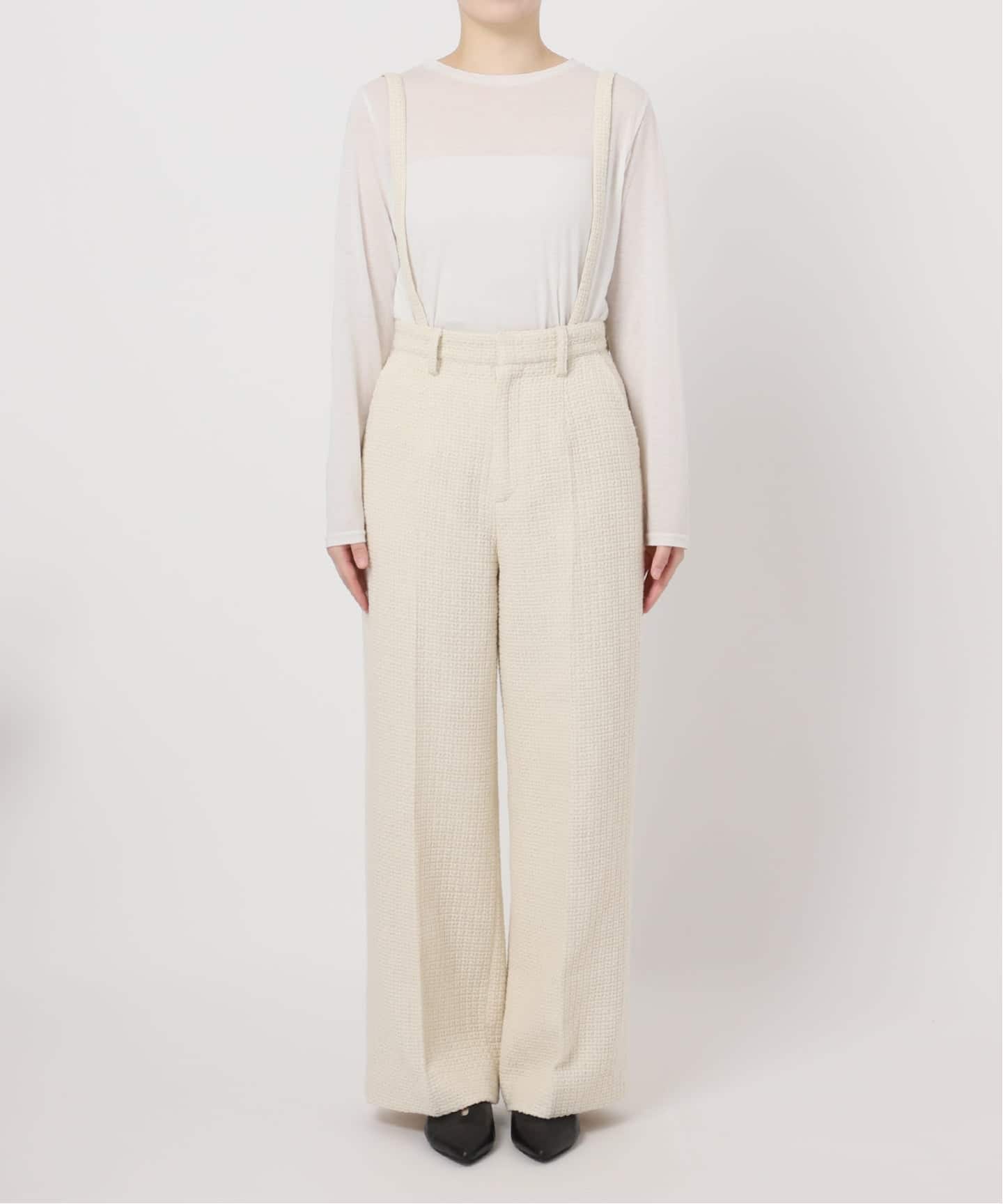 Bristol VENTILATIONブルゾン、パンツ上下セット ベージュL 予約》手洗い可 / 格子織りワイドパンツ（スラックス）｜B.C STOCK