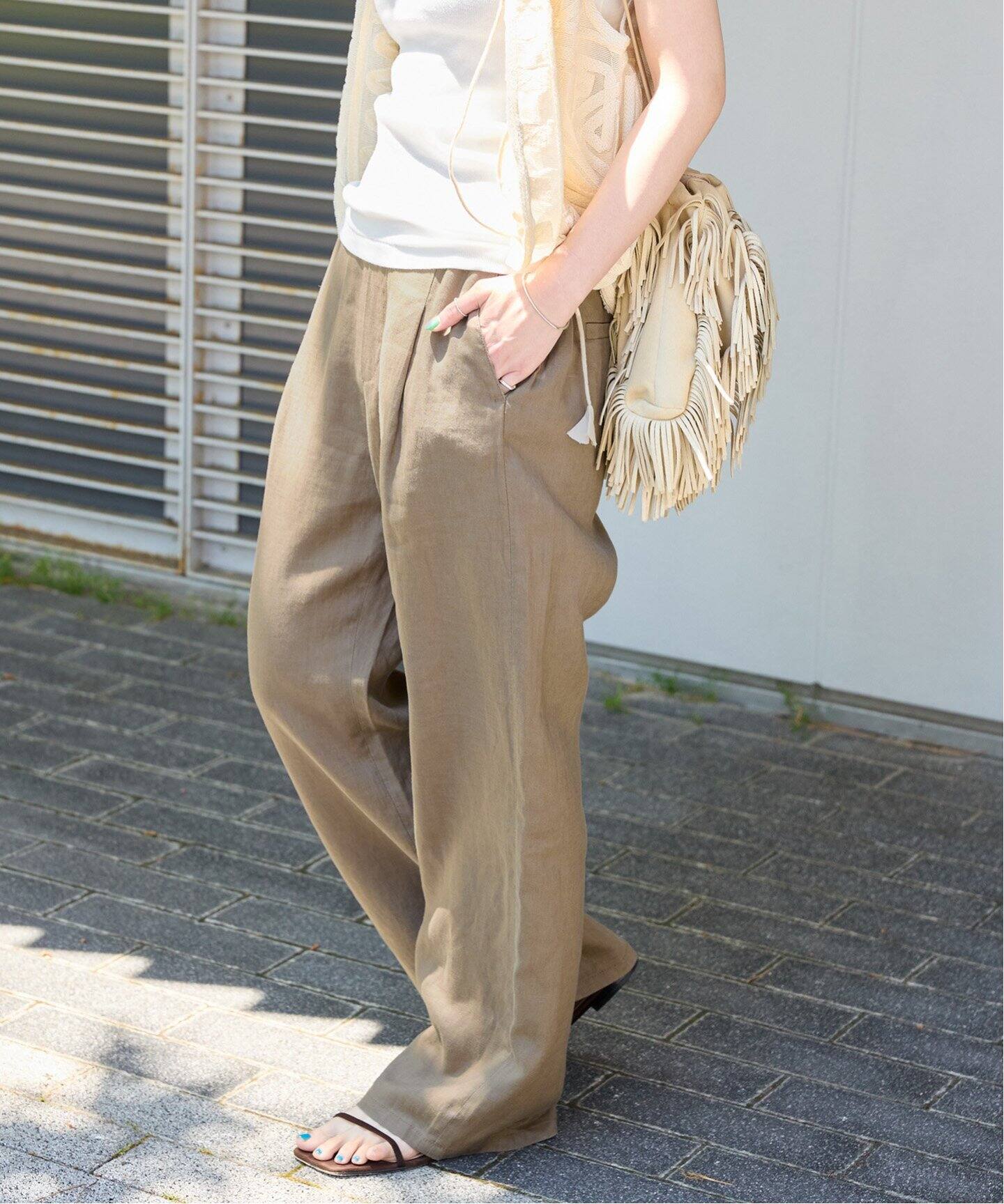 追加5》手洗い可 / フレンチリネンストレートパンツ（その他パンツ