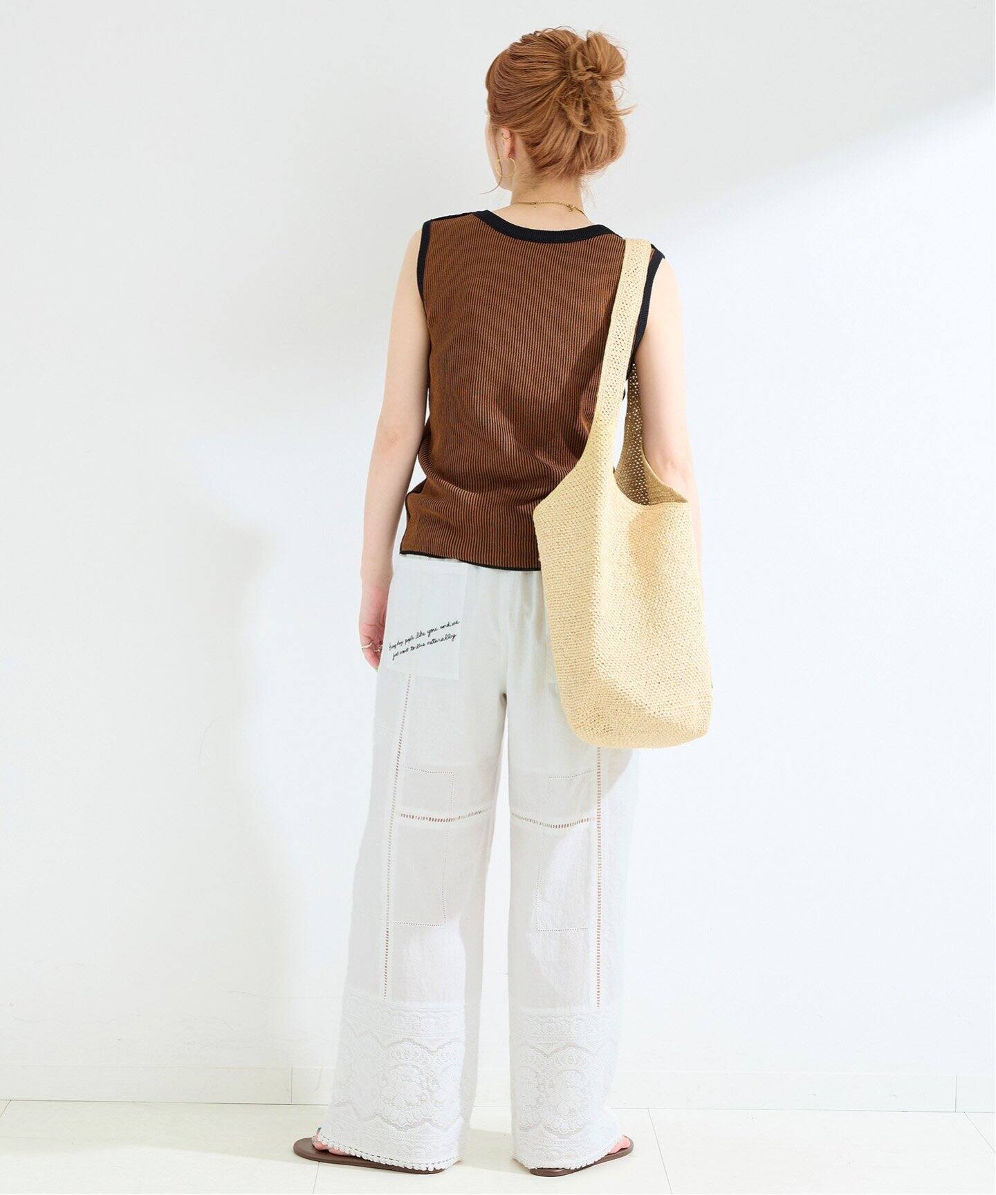 BYBORRE バイボレ パンツ 白 BYBORRE バイボレ パンツ 白