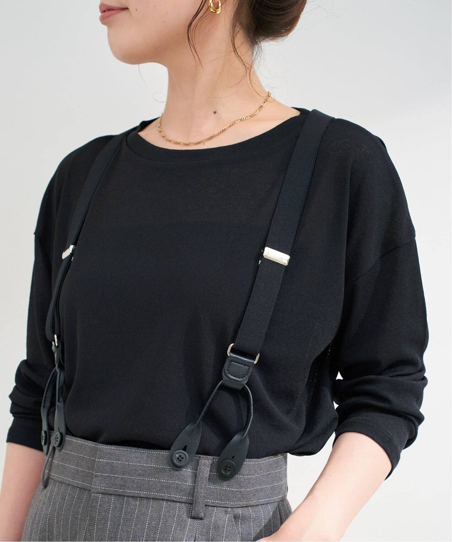 ウォッシャブル / サスペンダー付きタックパンツ（スラックス）｜B.C