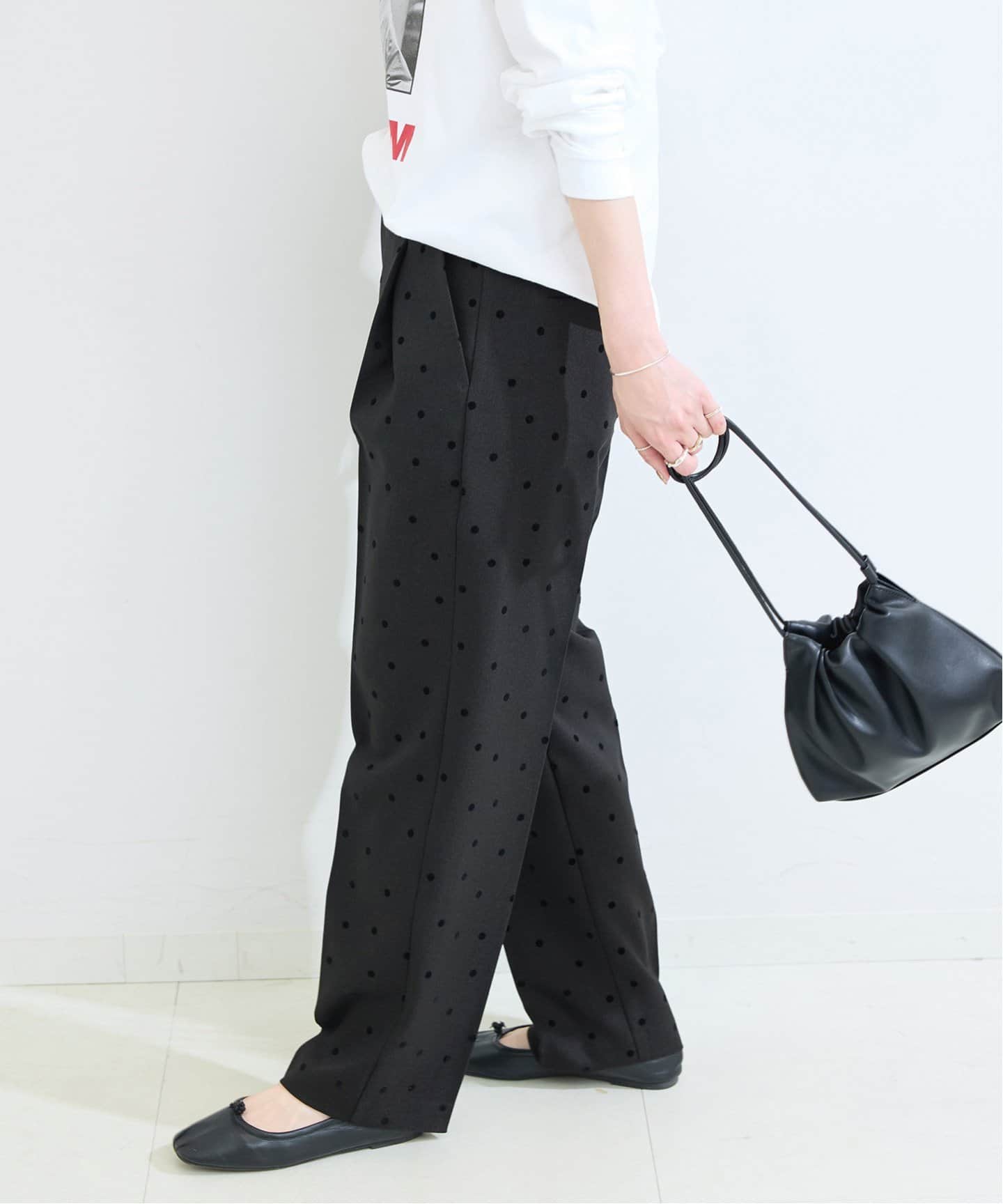 手洗い可 / ドットフロッキースティックパンツ（スラックス）｜B.C