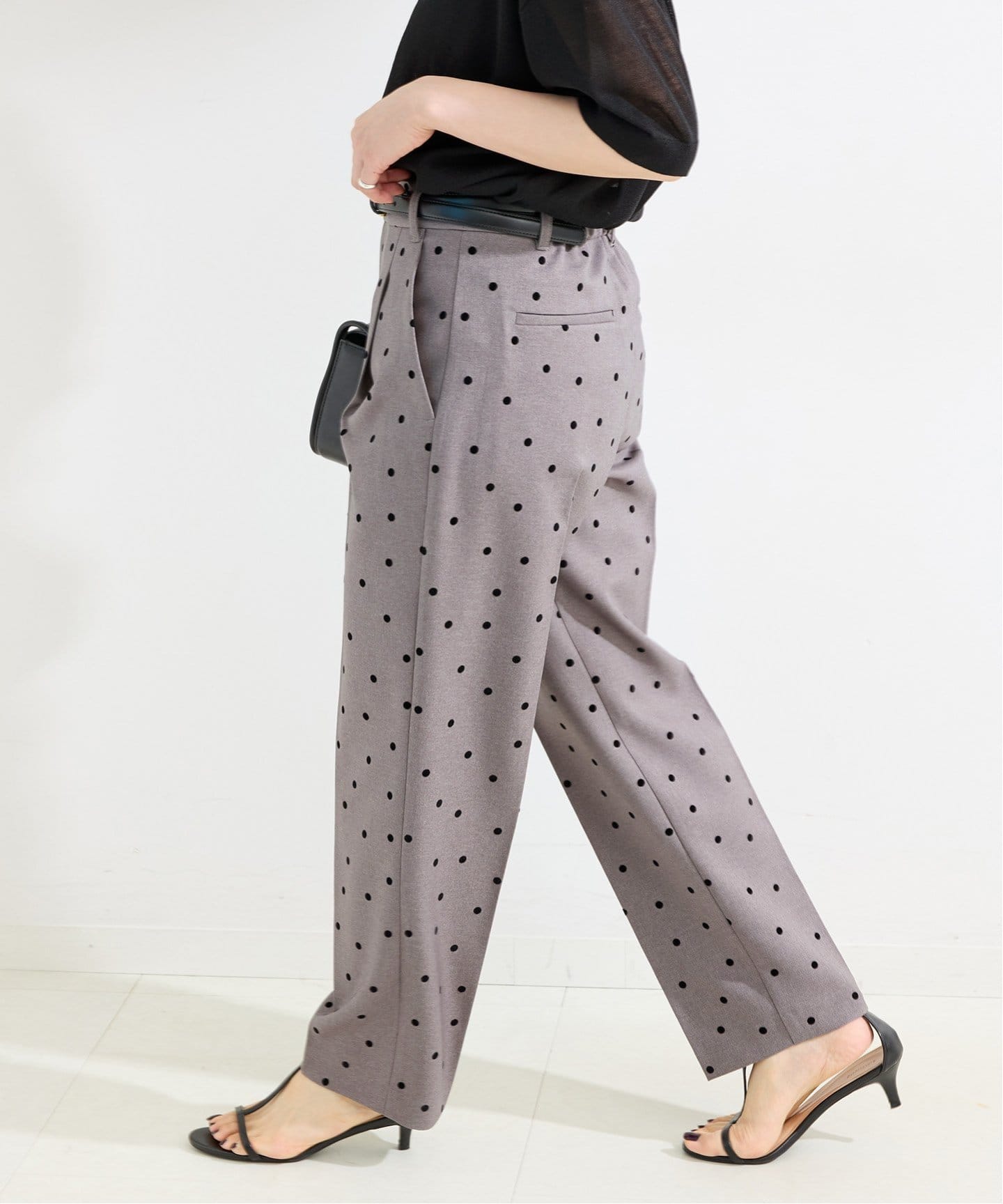 手洗い可 / ドットフロッキースティックパンツ（スラックス