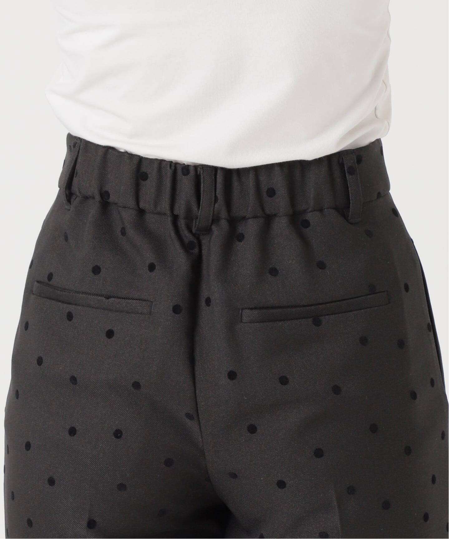 追加》手洗い可 / ドットフロッキースティックパンツ（スラックス