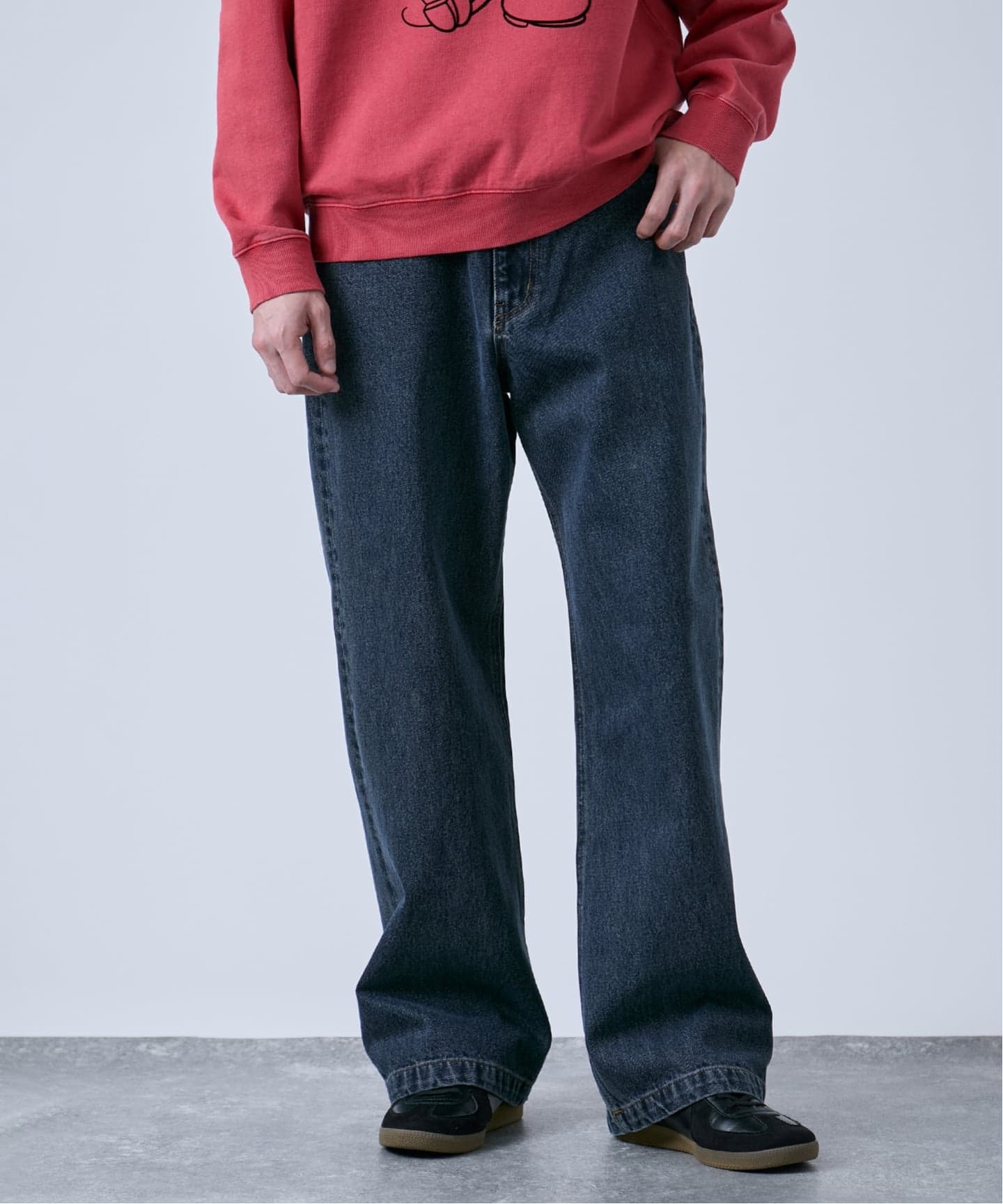 B.A.C.D] NEWベーシック 13oz ワイドストレートデニムパンツ（デニム