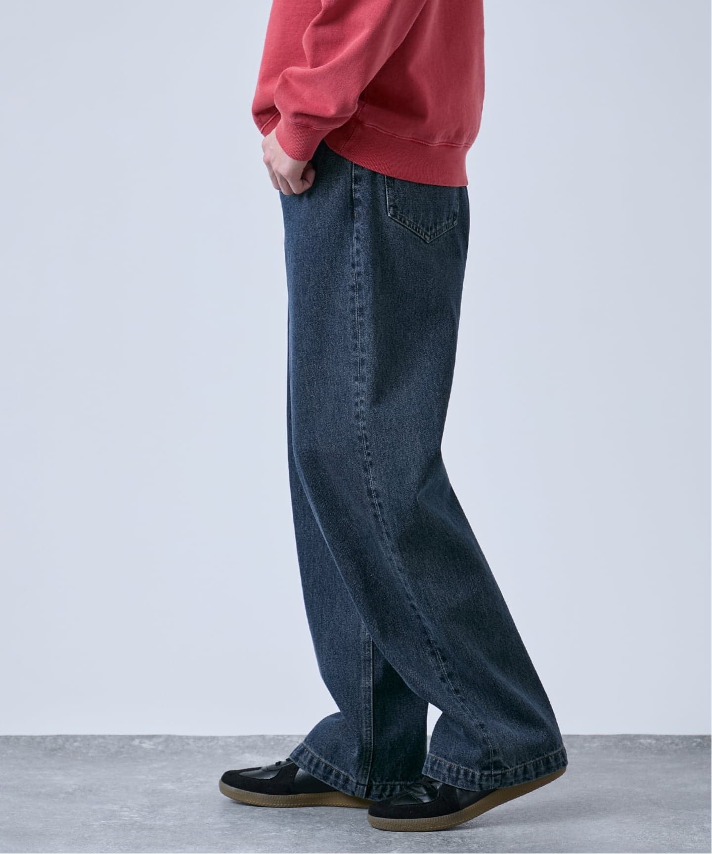 B.A.C.D] NEWベーシック 13oz ワイドストレートデニムパンツ（デニム