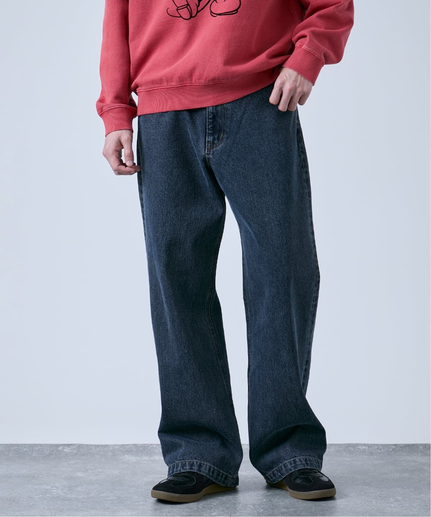 B.A.C.D] NEWベーシック 13oz ワイドストレートデニムパンツ（デニム