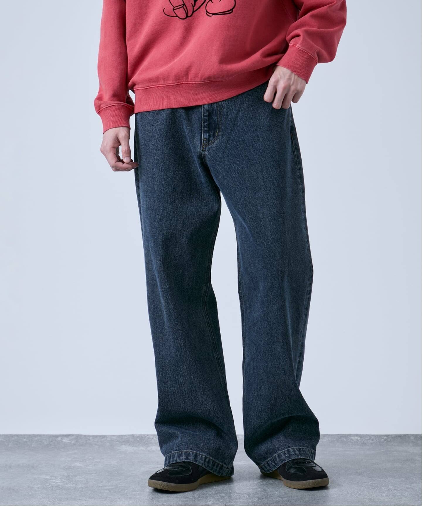 B.A.C.D] NEWベーシック 13oz ワイドストレートデニムパンツ（デニム 