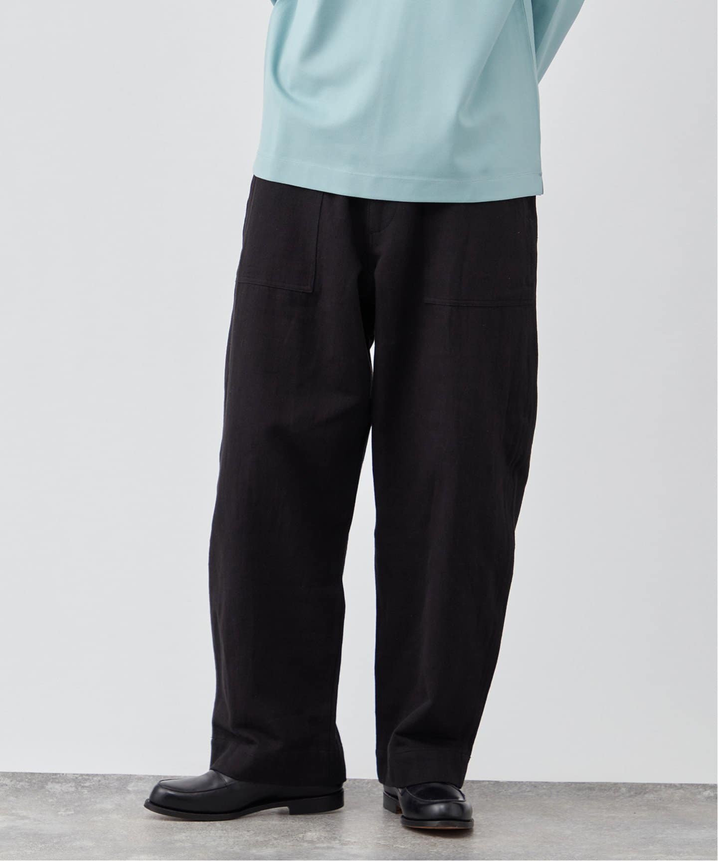 リネンカーゴパンツ WIDE-LEG LINEN-BLEND CARGO TROUSERS ワイドレッグ リネン