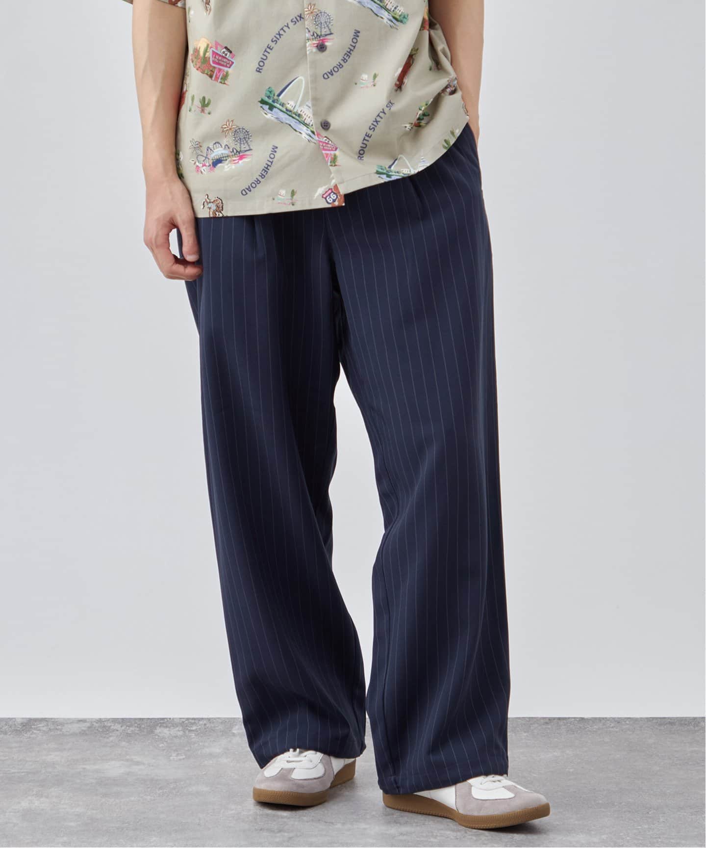 URU TOKYO 18aw ワンタックワイドウールスラックス 追加》ウールライク ワンタックワイドスラックス（スラックス