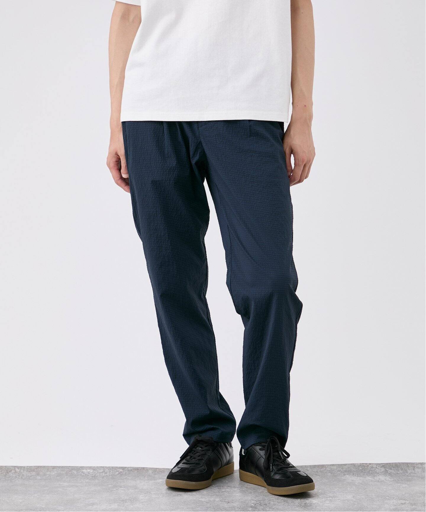 PT01 シアサッカー スラックス ネイビー 紺 RAY SKINNY FIT メンズ・ブランド一覧,□ P,PT TORINO（PT01） | モダンブルー