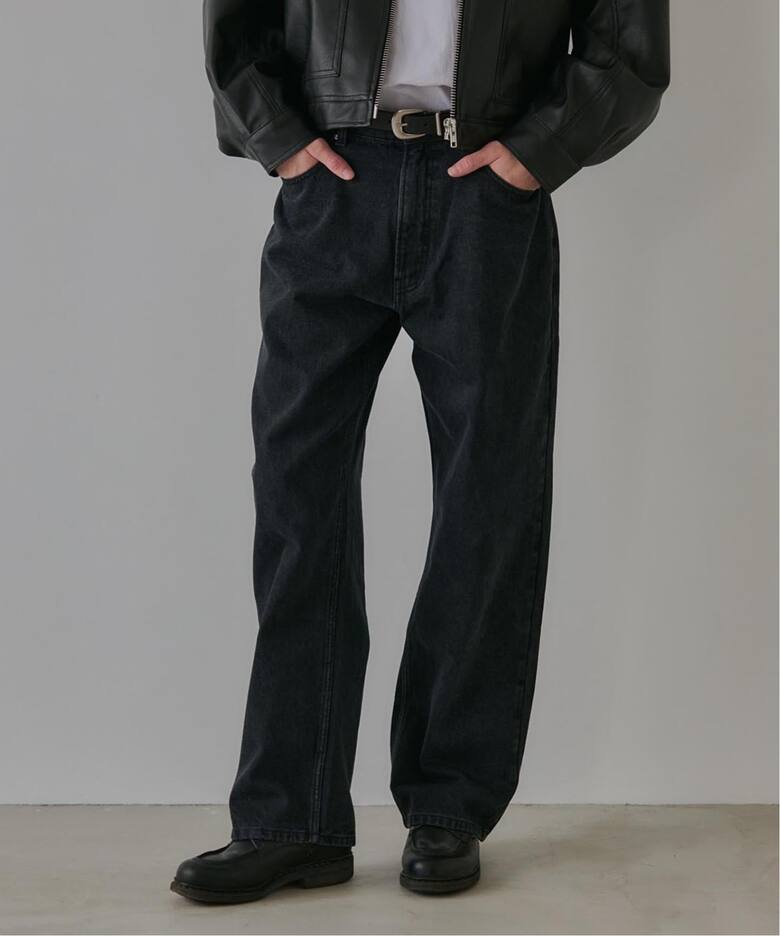 UNBORN SOCIETY 2wayデニムパンツ ブラック 30 2TUCK WIDE DENIM PANTS 