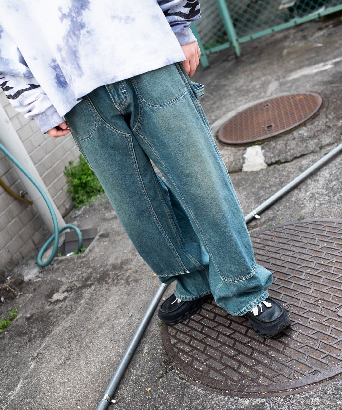 Lee ダブルニー デニム Leeリー WORKER ダブルニー デニム ペインターパンツ 33-34